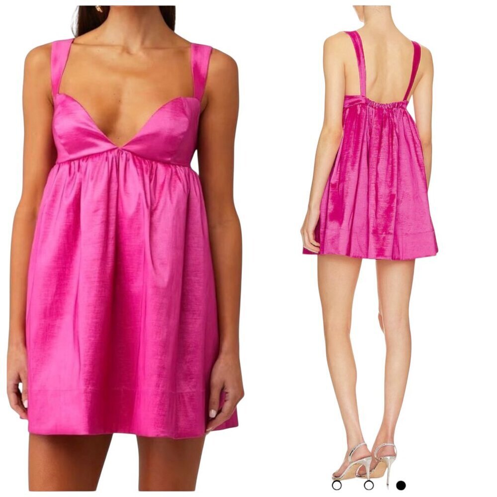 For Love & Lemons Selena Pink Mini Dress L NWT Empire Waist